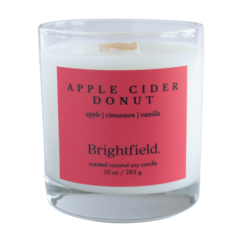 Apple Cider Donut Candle from Brightfield, candle store Toronto Brightfield candles, candle shop, candle making class Toronto, soy candle Toronto, coconut soy company,Toronto candle shop, Hand poured candles, soy candles near me, candle makers Toronto, candle for birthday, 