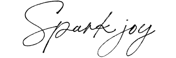 Spark joy written in black font, spark joy with Brightfield, shop today
